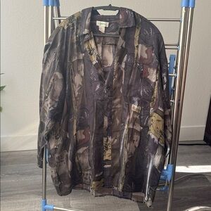 Men's Vintage Silk Pattern Print Shirt